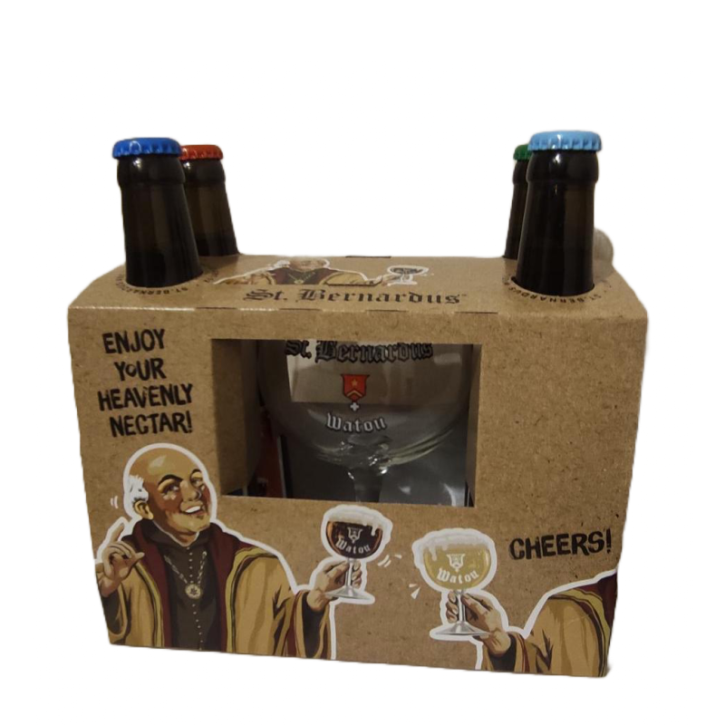St.Bernardus New Gift pack 4x33cl + Glass