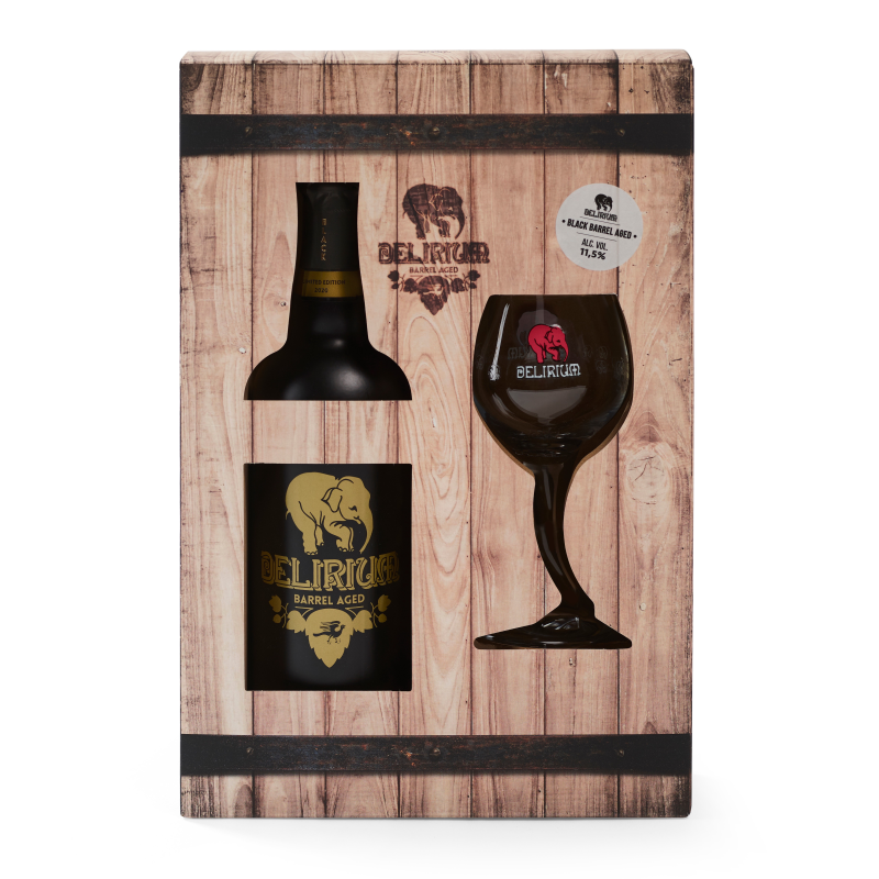 Delirium Barrel Aged Black gift set (75cl + Glass)